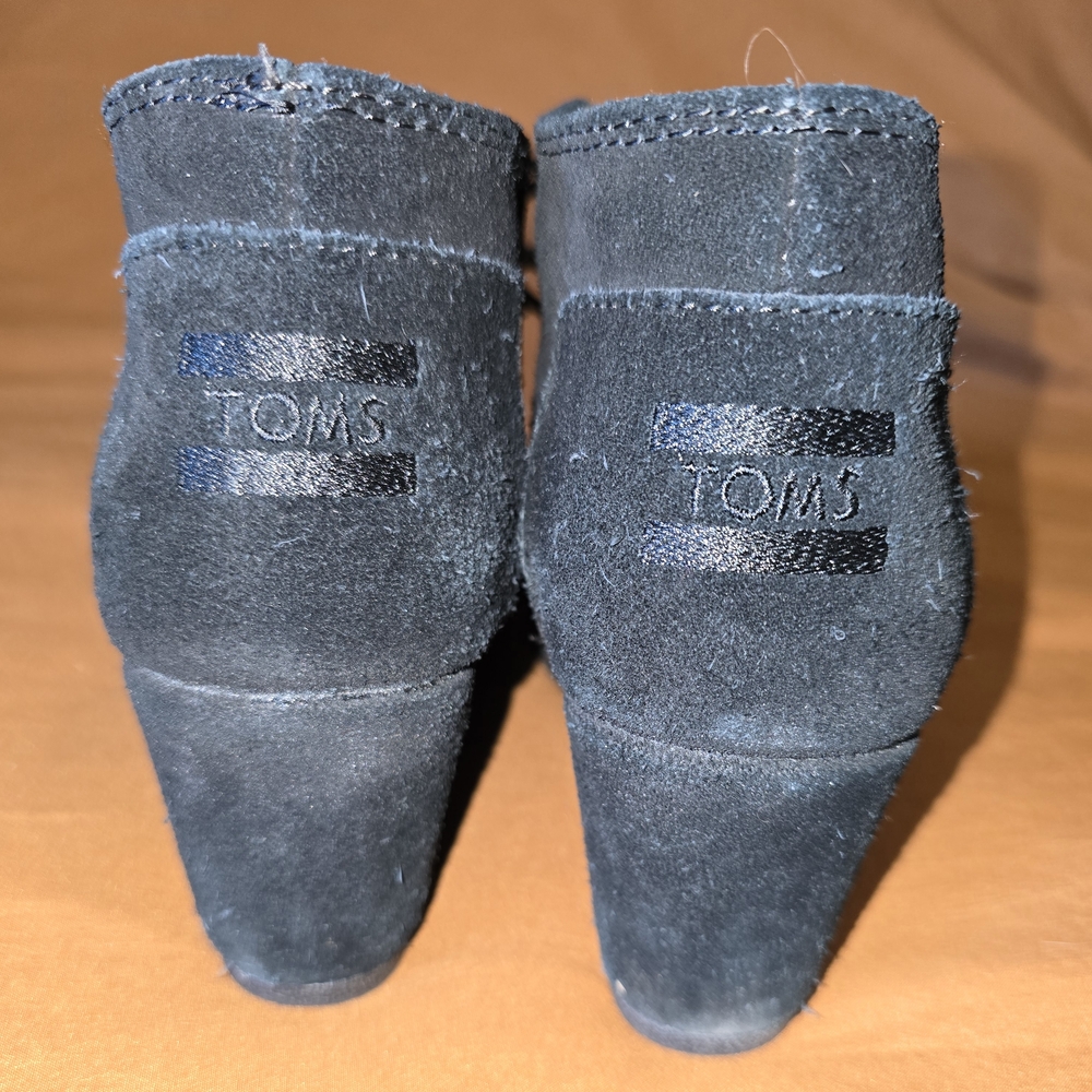 Toms Black Suede Ankle Booties - Picture 4 of 7